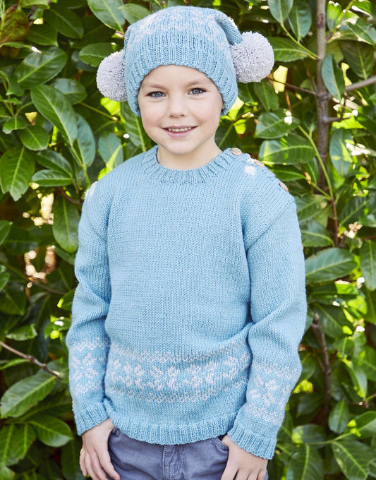 Knitting Pattern 2515 - CHILDREN'S SWEATER & HAT IN SIRDAR COUNTRY CLASSIC DK