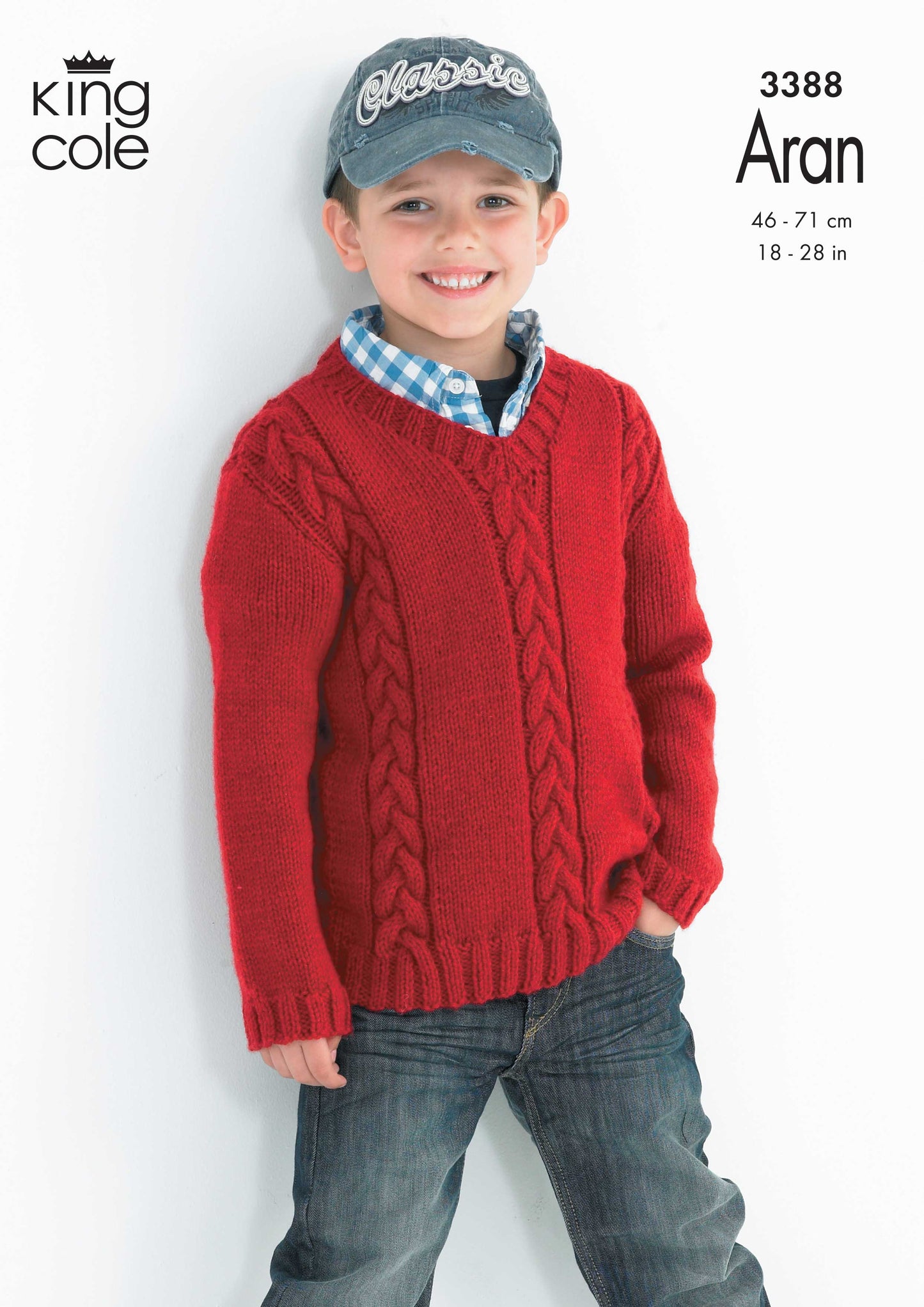 Knitting Pattern 3388 - Cabled Sweaters Knitted in Comfort Aran