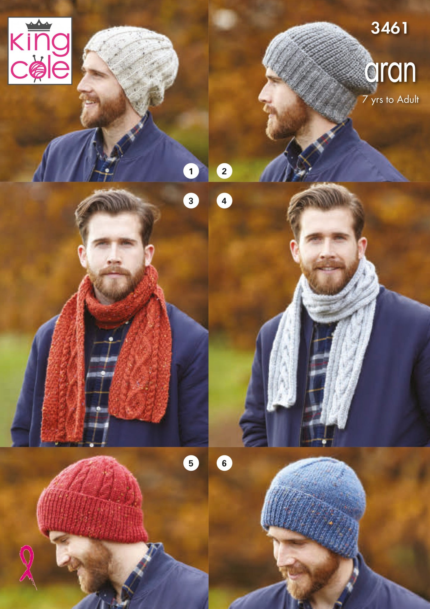 Knitting Pattern 3461 - Winter Accessories Knitted in Fashion Aran