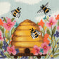 COUNTED CROSS STITCH KIT - MODERN BEE (14” square)