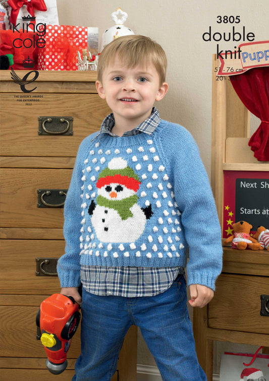 Knitting Pattern 3805 - Christmas Sweaters Knitted with Pricewise DK