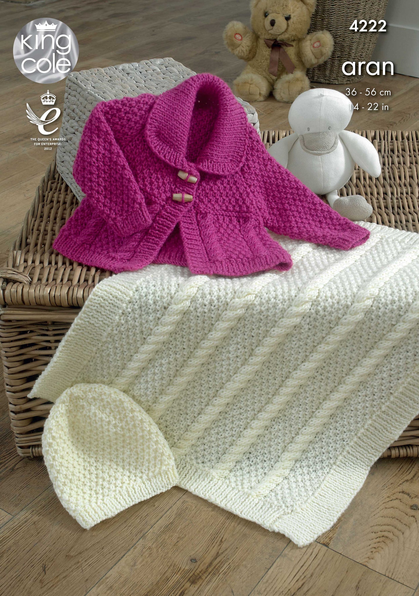 Knitting Pattern 4222 - Jacket, Blanket and Hat Knitted with Comfort Aran
