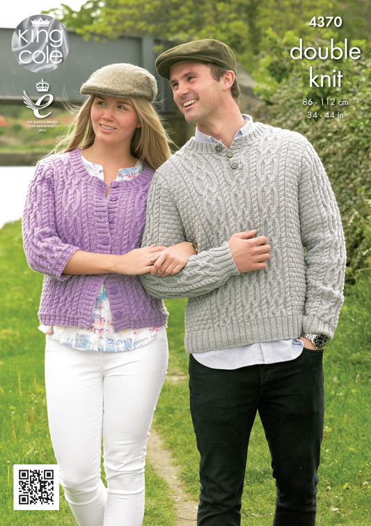 Knitting Pattern 4370 - Cardigan and Sweater Knitted with Merino DK