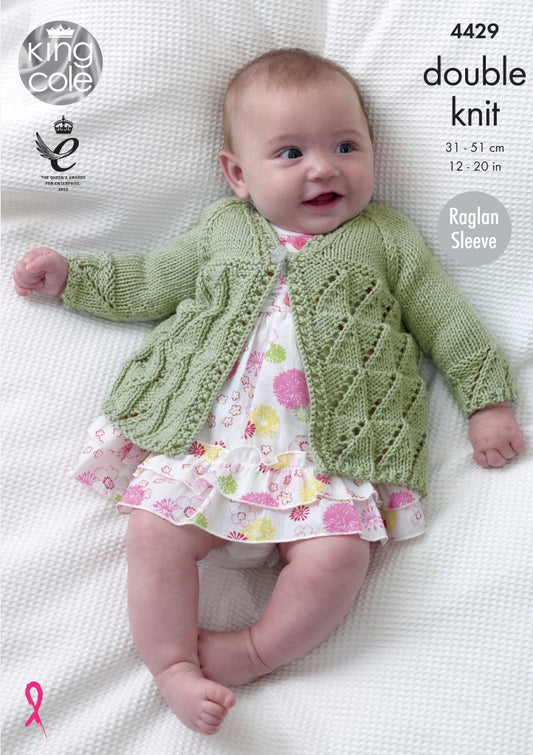 Knitting Pattern 4429 - Matinee Coat, Angel Top and Cardigan Knitted with Cottonsoft DK