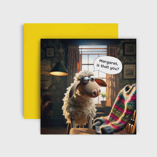 MARGARET - Sheep Versus Sweater - Birthday Card