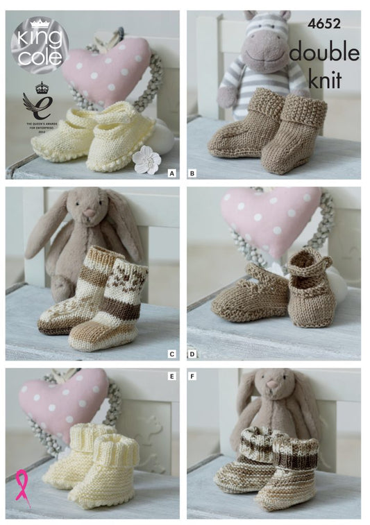 Knitting Pattern 4652 - Socks, Booties & Shoes Knitted with Cherished DK