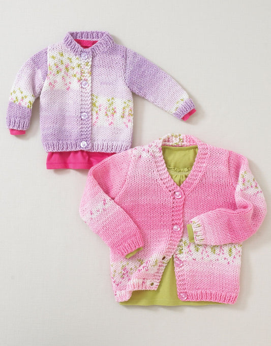 Knitting Pattern 4677 - CHILDREN'S CARDIGANS IN HAYFIELD BABY BLOSSOM CHUNKY