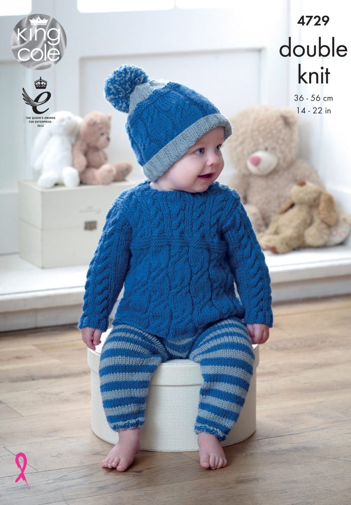 Knitting Pattern 4729 - Baby Set Knitted with Comfort DK