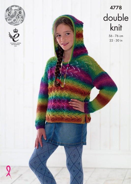Knitting Pattern 4778 - Hoodie & Sweater Knitted with Riot DK