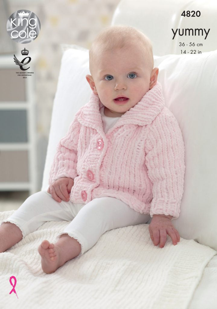 Knitting Pattern 4820 - Jacket & Blanket knitted with Yummy Chunky