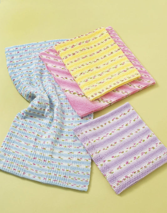 Knitting Pattern 4840 - BLANKETS IN HAYFIELD BABY BLOSSOM DK