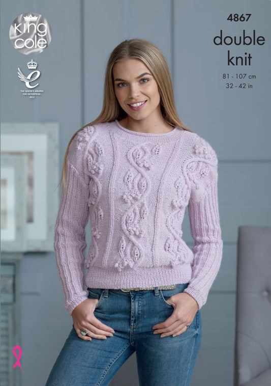 Knitting Pattern 4867 - Sweaters knitted in Baby Alpaca DK