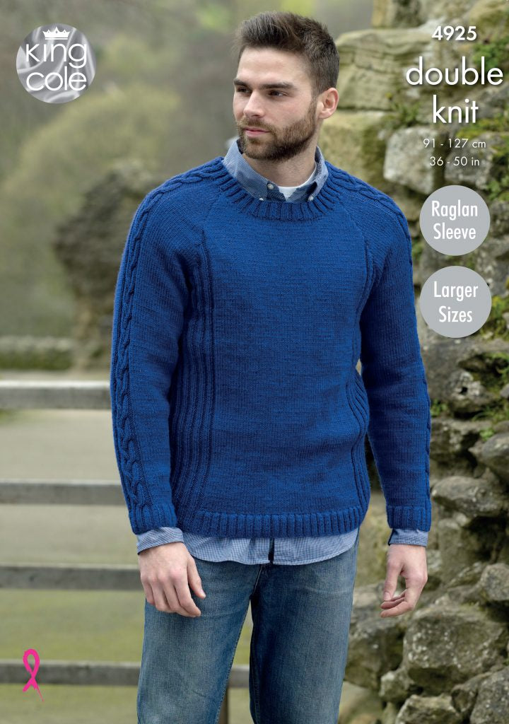 Knitting Pattern 4925 - Sweater & Jacket Knitted in Majestic DK