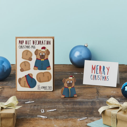 Pop Out Card - Christmas Pug