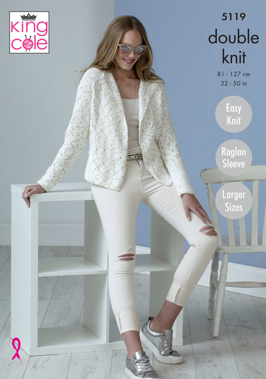 Knitting Pattern 5119 - Jackets Knitted in Cottonsoft Candy DK