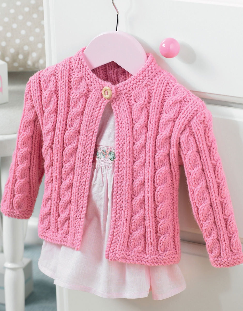 Knitting Pattern 5237 - CARDIGAN IN SNUGGLY SUPERSOFT ARAN