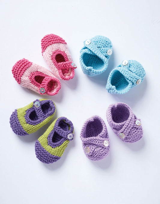 Knitting Pattern 5249 - BABY SHOES WITH STRAPS IN SNUGGLY CASHMERE MERINO