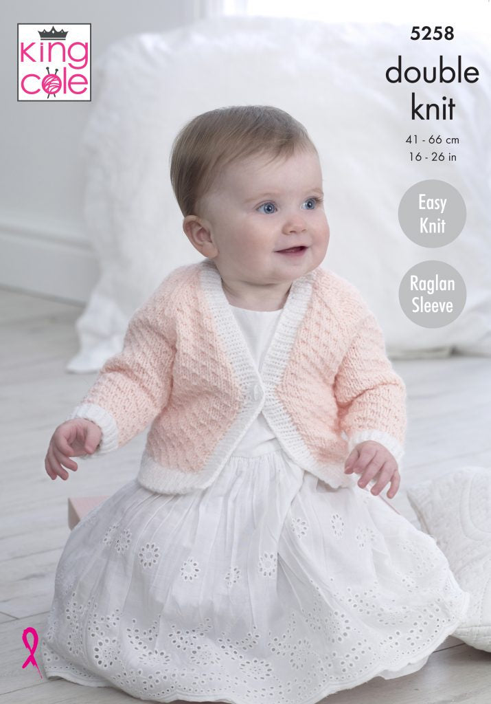 Knitting Pattern 5258 - Cardigans Knitted in Big Value Baby DK 50g