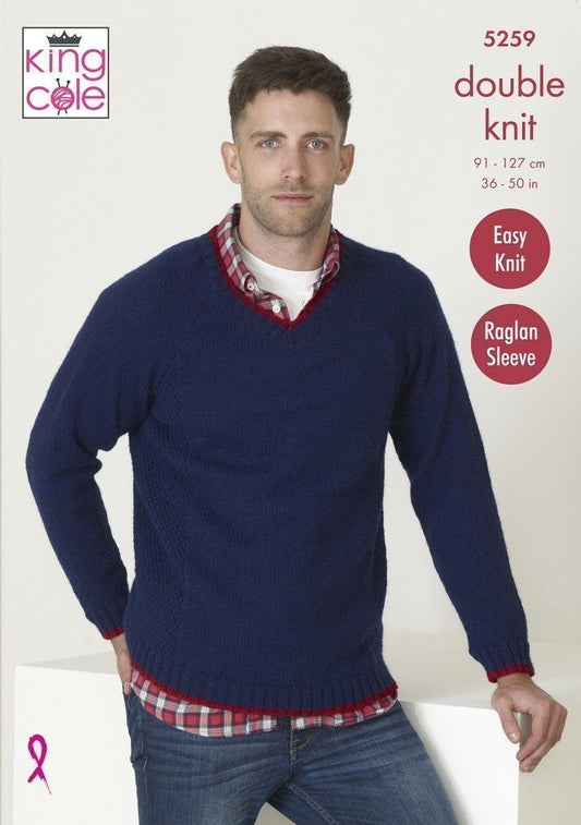 Knitting Pattern 5259 - Sweaters in King Cole Big Value DK 50g
