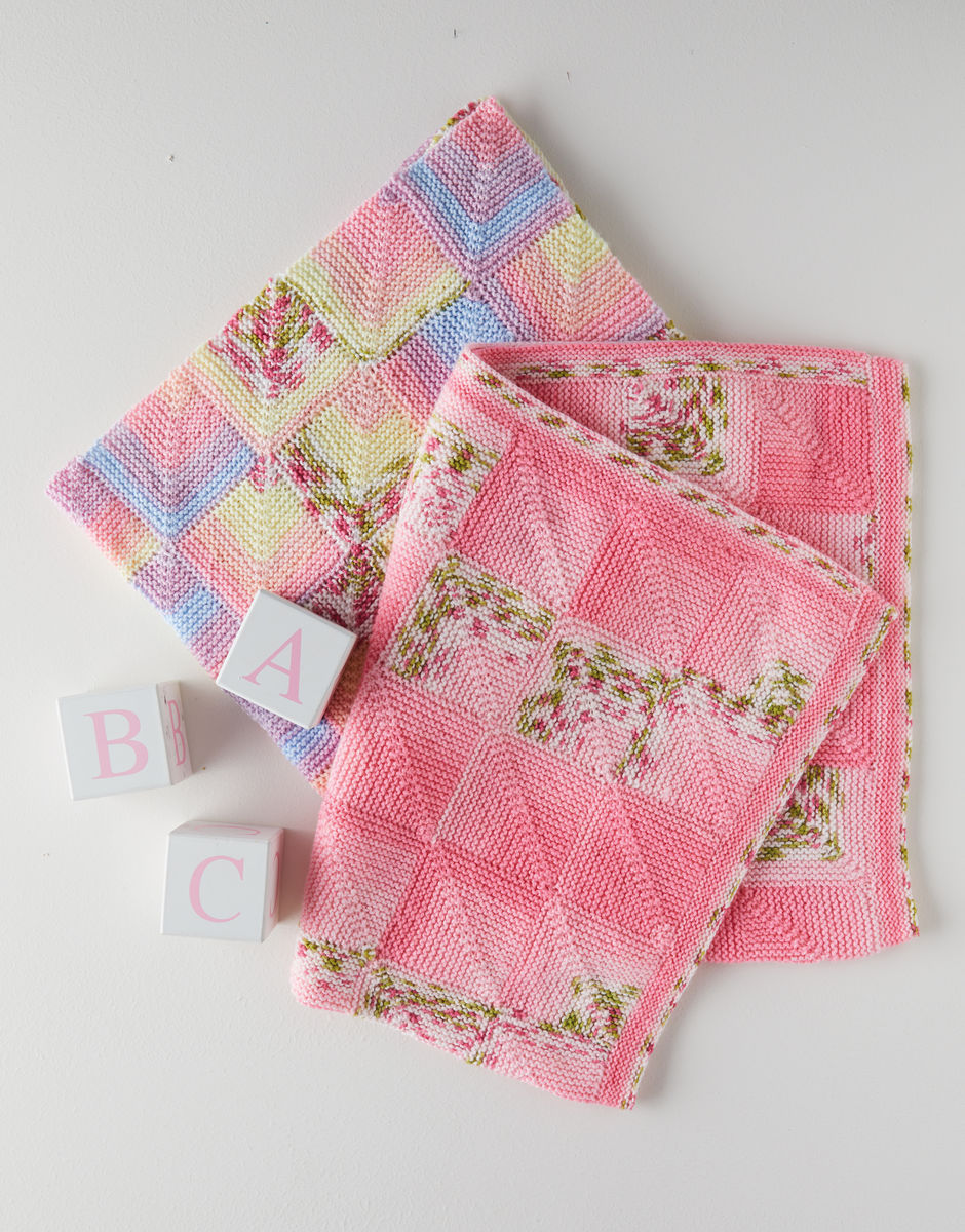 DOMINO BLANKET IN HAYFIELD BABY BLOSSOM DK KIT