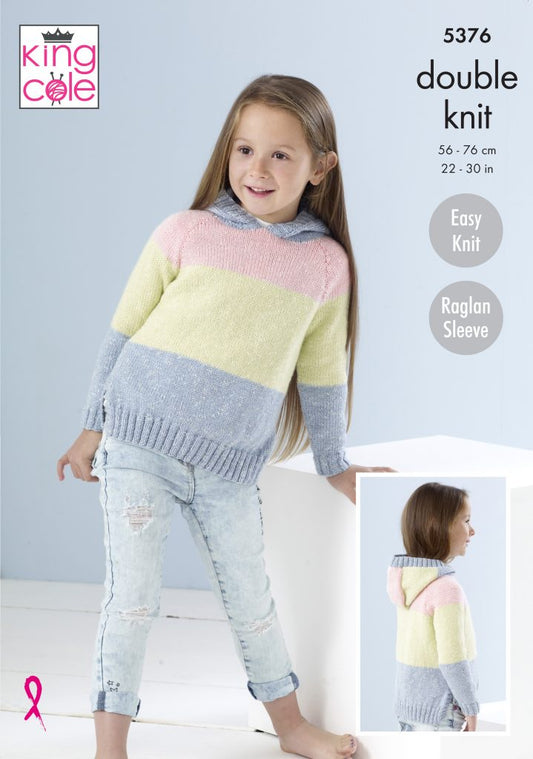 Knitting Pattern 5376 - Cardigans Knitted in Cotton Top DK