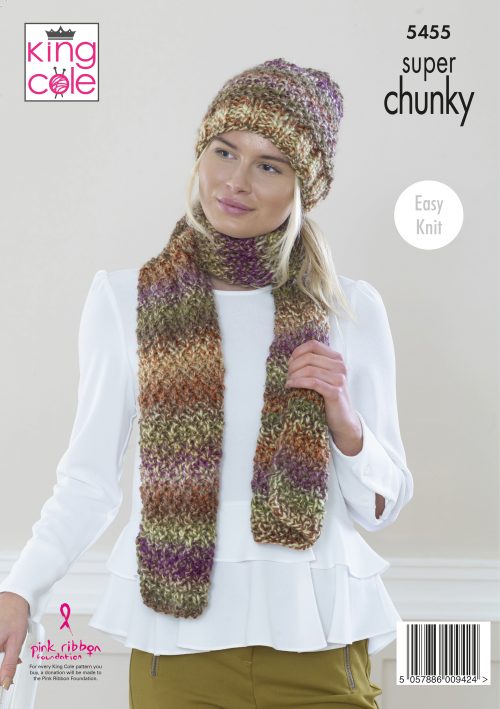Knitting Pattern 5455 - Sweater, Hat & Scarf: Knitted in Explorer Super Chunky
