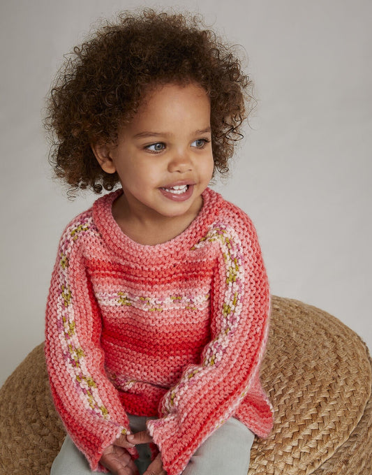 Knitting Pattern 5573 - FLOWER SHOW SWEATER IN HAYFIELD BABY BLOSSOM CHUNKY