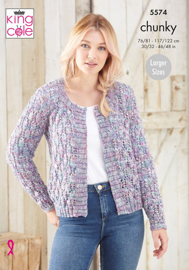 Knitting Pattern 5574 - Cardigans in Chunky