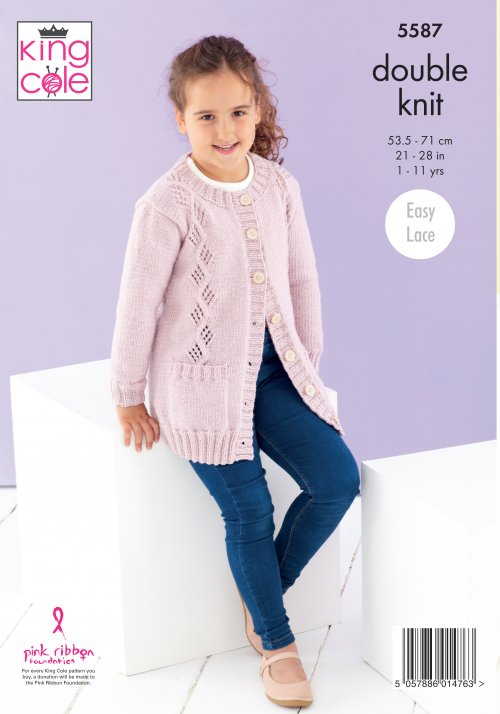 Knitting Pattern 5587 - Cardigans Knitted in Cherished DK