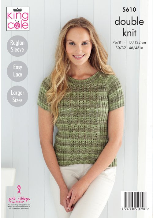 Knitting Pattern 5610 - Short Sleeved Cardigan/Jumper in DK