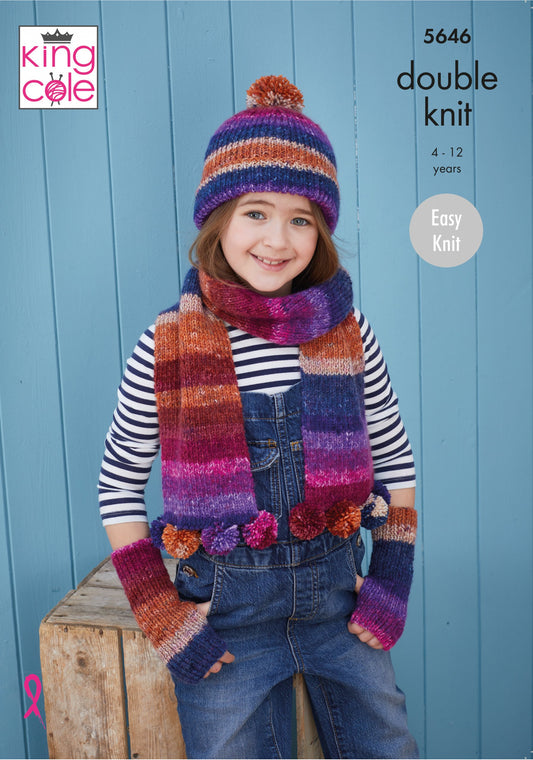 Knitting Pattern 5646 - Accessories Knitted in Bramble DK