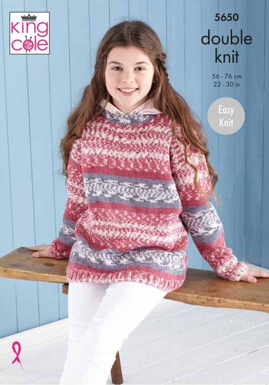 Knitting Pattern 5650 - Sweater & Hoodie Knitted in Fjord DK