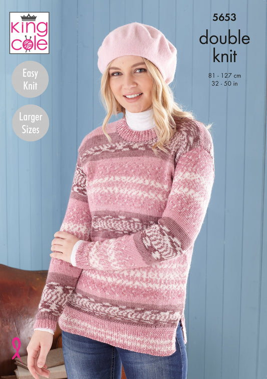 Knitting Pattern 5653 - Sweater & Tunic Knitted in Fjord DK