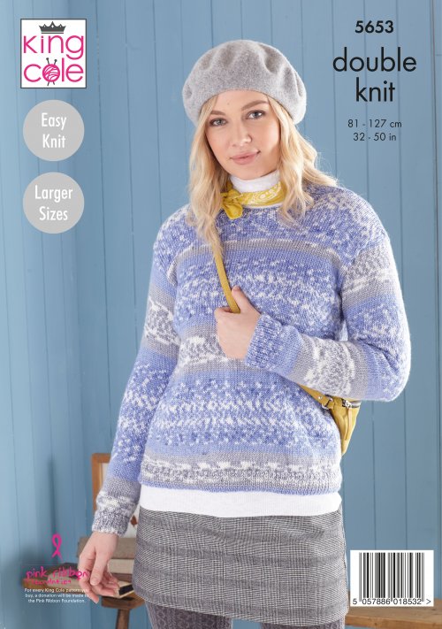 Knitting Pattern 5653 - Sweater & Tunic Knitted in Fjord DK