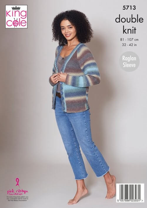 Knitting Pattern 5713 - Jumper & Cardigan in DK