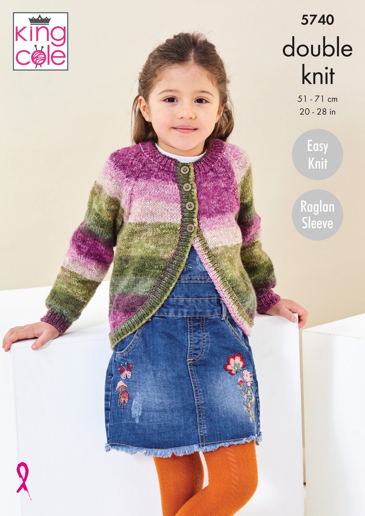 Knitting Pattern 5740 - Cardigan And Sweater Knitted in Bramble DK