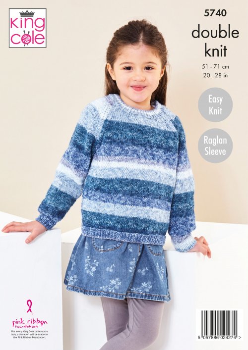 Knitting Pattern 5740 - Cardigan And Sweater Knitted in Bramble DK