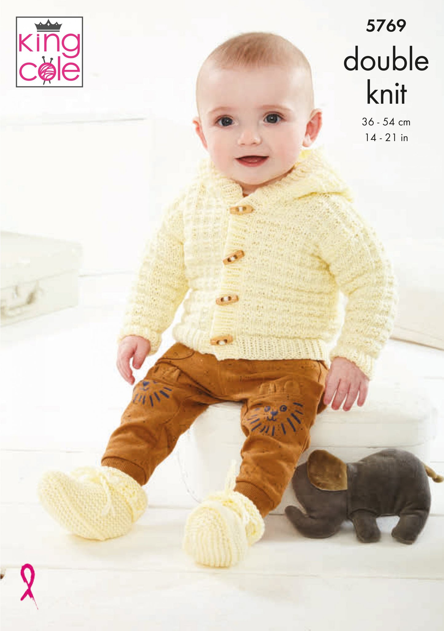 Knitting Pattern 5769 - Crossover Cardigan, Hooded Jacket, Booties & Blanket Knitted in Baby Safe DK