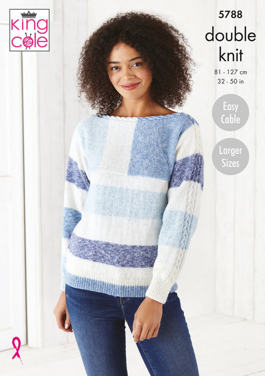 Knitting Pattern 5788 - Sweater & Jacket Knitted in Harvest DK