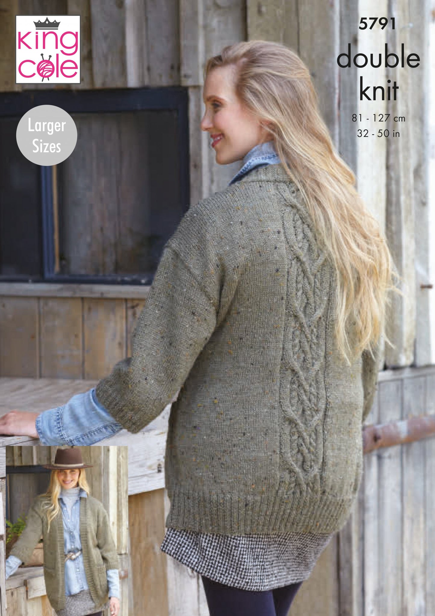 Knitting Pattern 5791 - Cardigans Knitted in Homespun DK