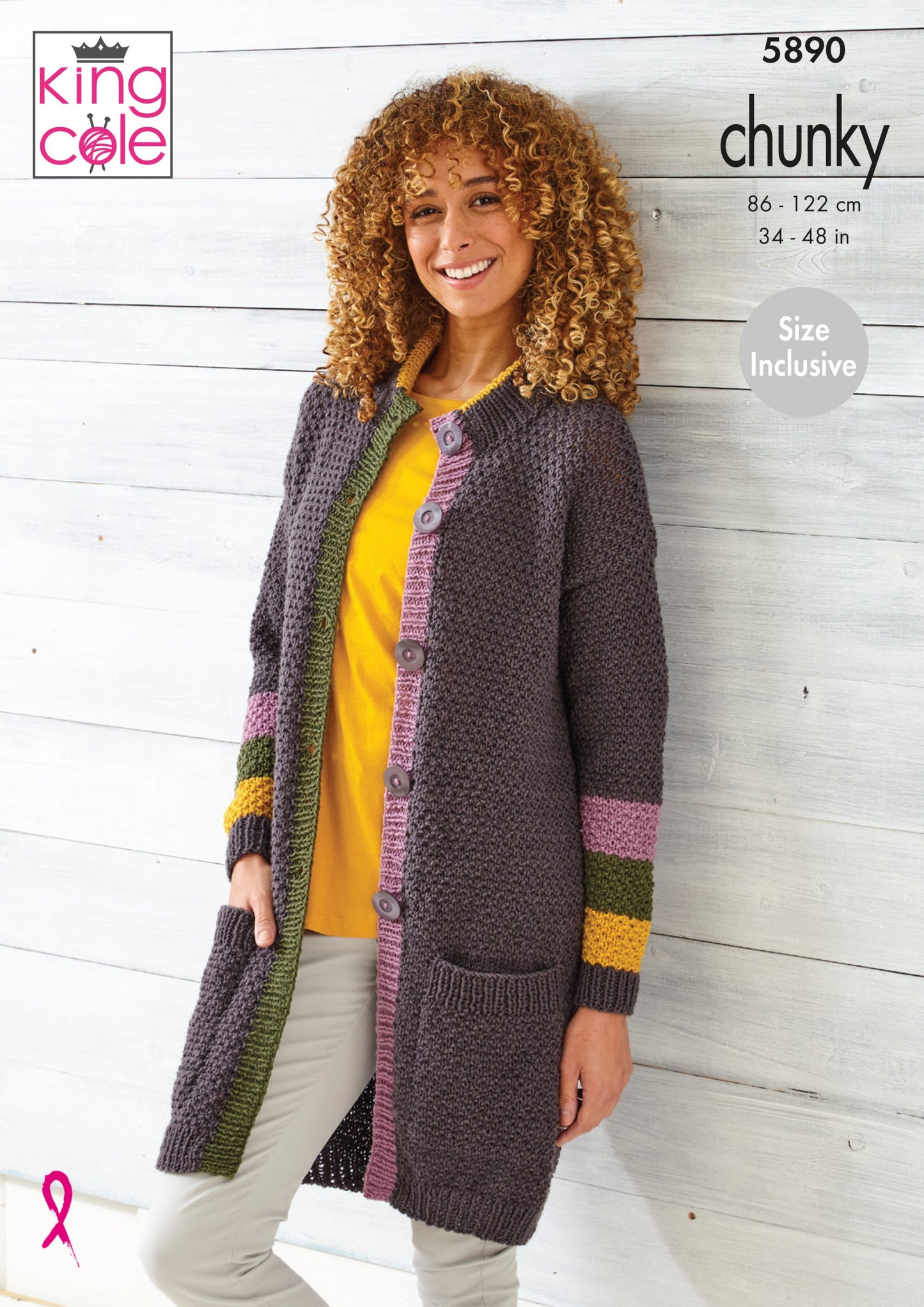 Knitting Pattern 5890 - Cardigan/Coats Knitted in King Cole Wildwood Chunky