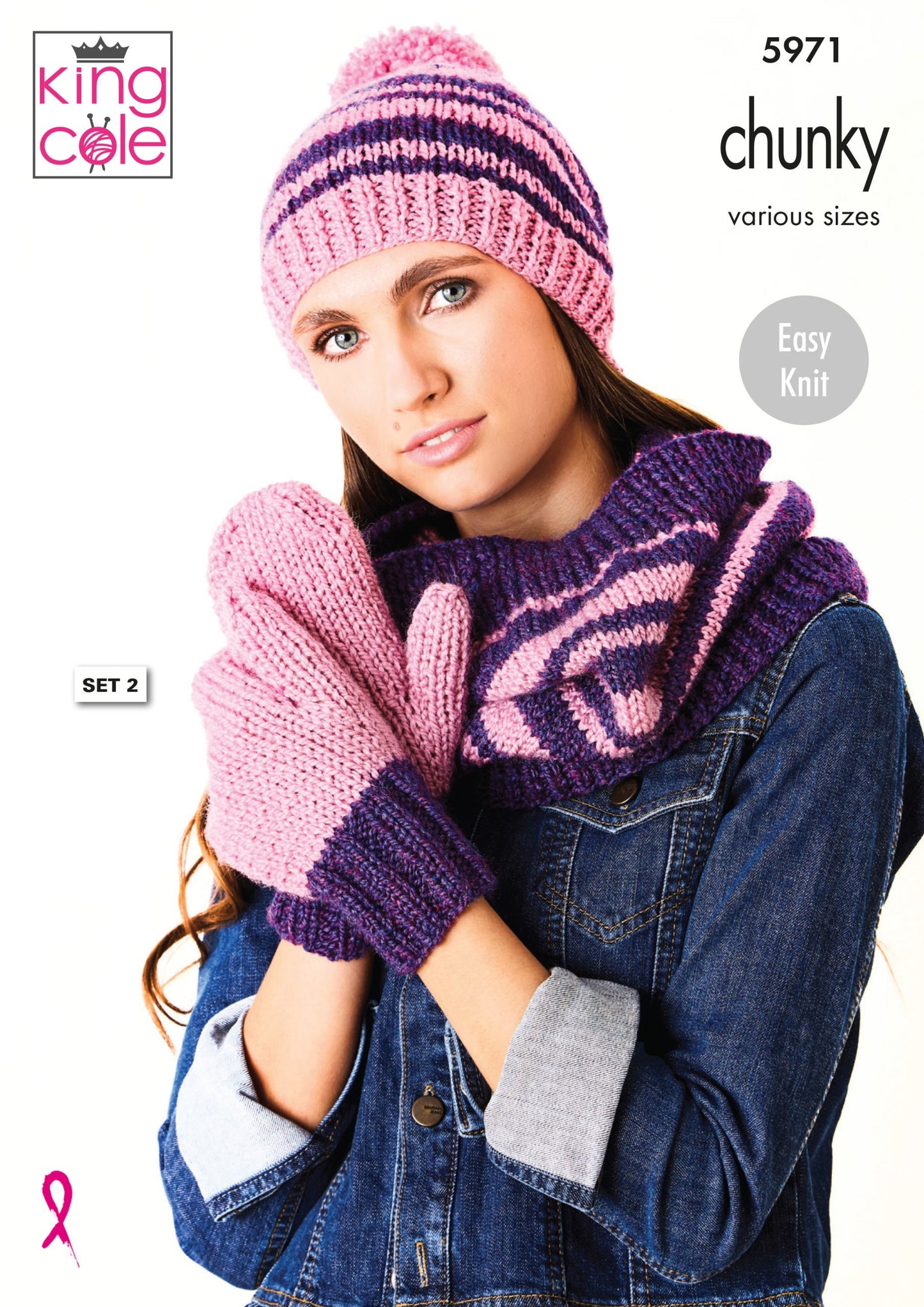 Knitting Pattern 5971 - Chunky Accessories Knitted in Big Value Chunky