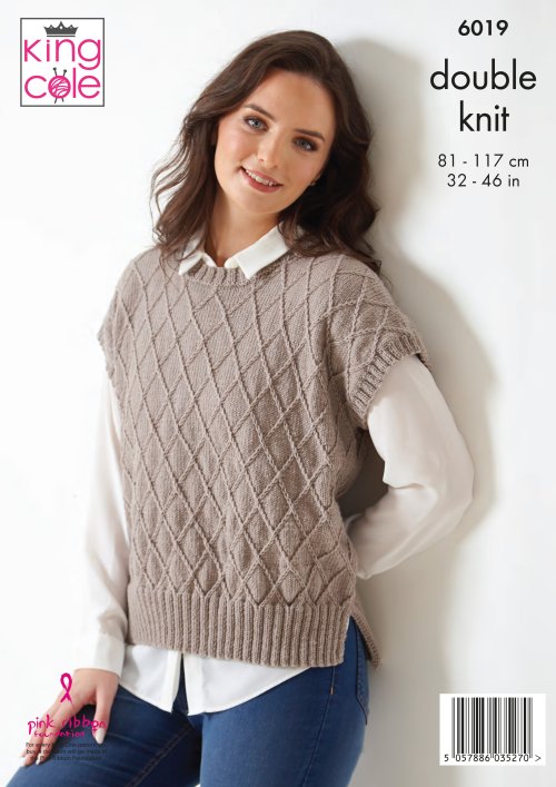 Knitting Pattern 6019 - Sleeveless Tops Knitted in Luxury Merino DK