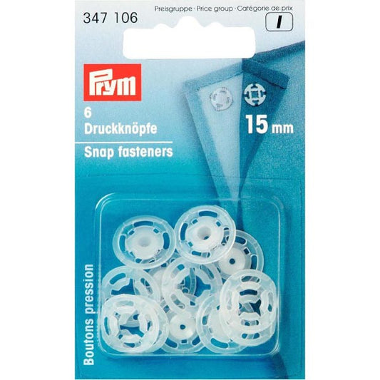 Snap Fasteners - Transparent 15mm
