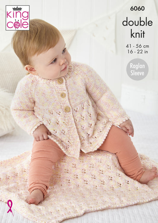 Knitting Pattern 6060 - Jacket, Cardigan, & Blanket Knitted in Cloud Nine DK