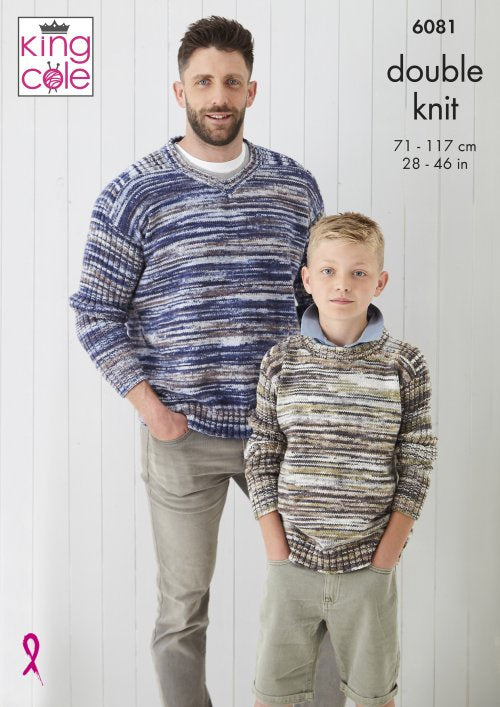 Knitting Pattern 6081 - Sweaters Knitted in Camouflage DK