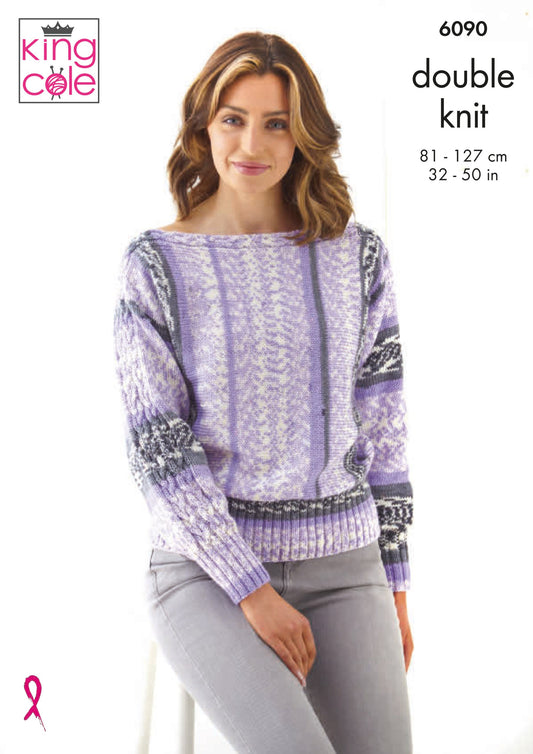 Knitting Pattern 6090 - Sweater & Jacket Knitted in Fjord DK