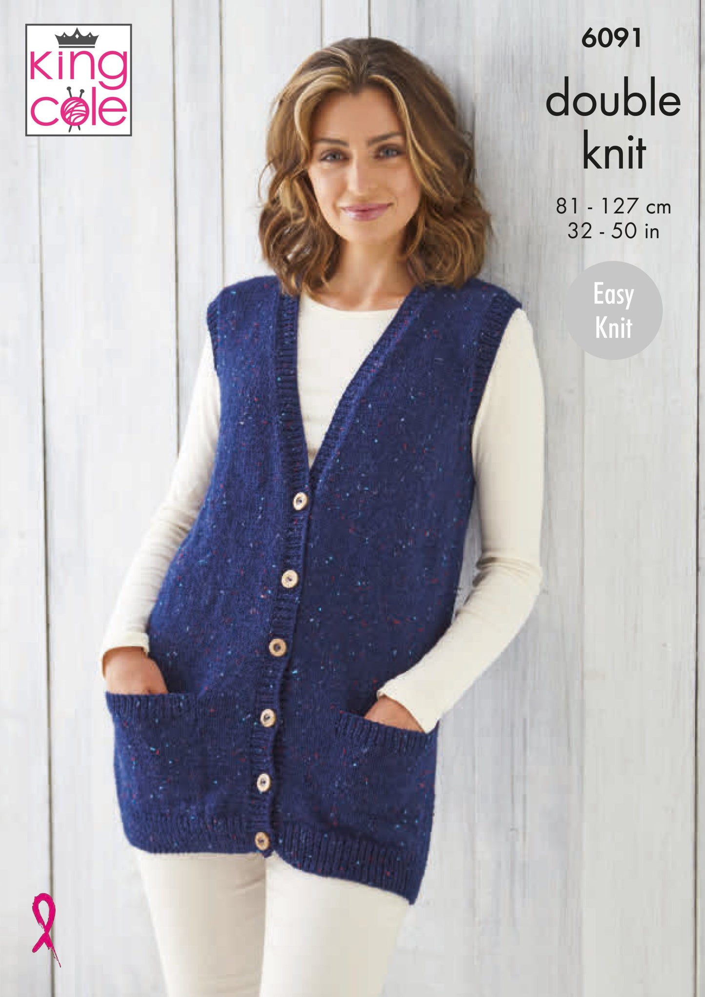 Knitting Pattern 6091 - Waistcoats Knitted in Big Value Tweed DK