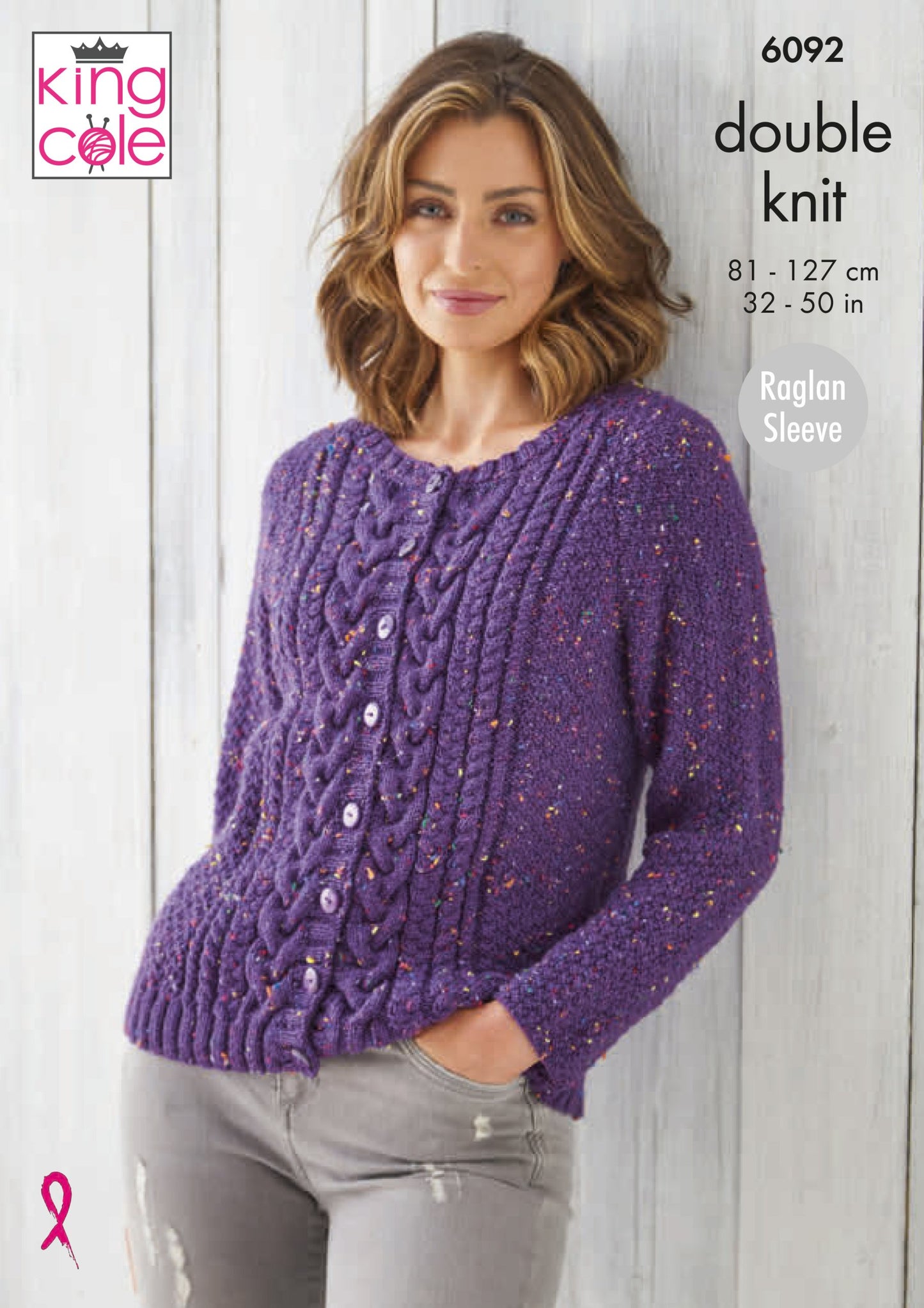 Knitting Pattern 6092 - Sweater & Cardigan Knitted in Big Value Tweed DK