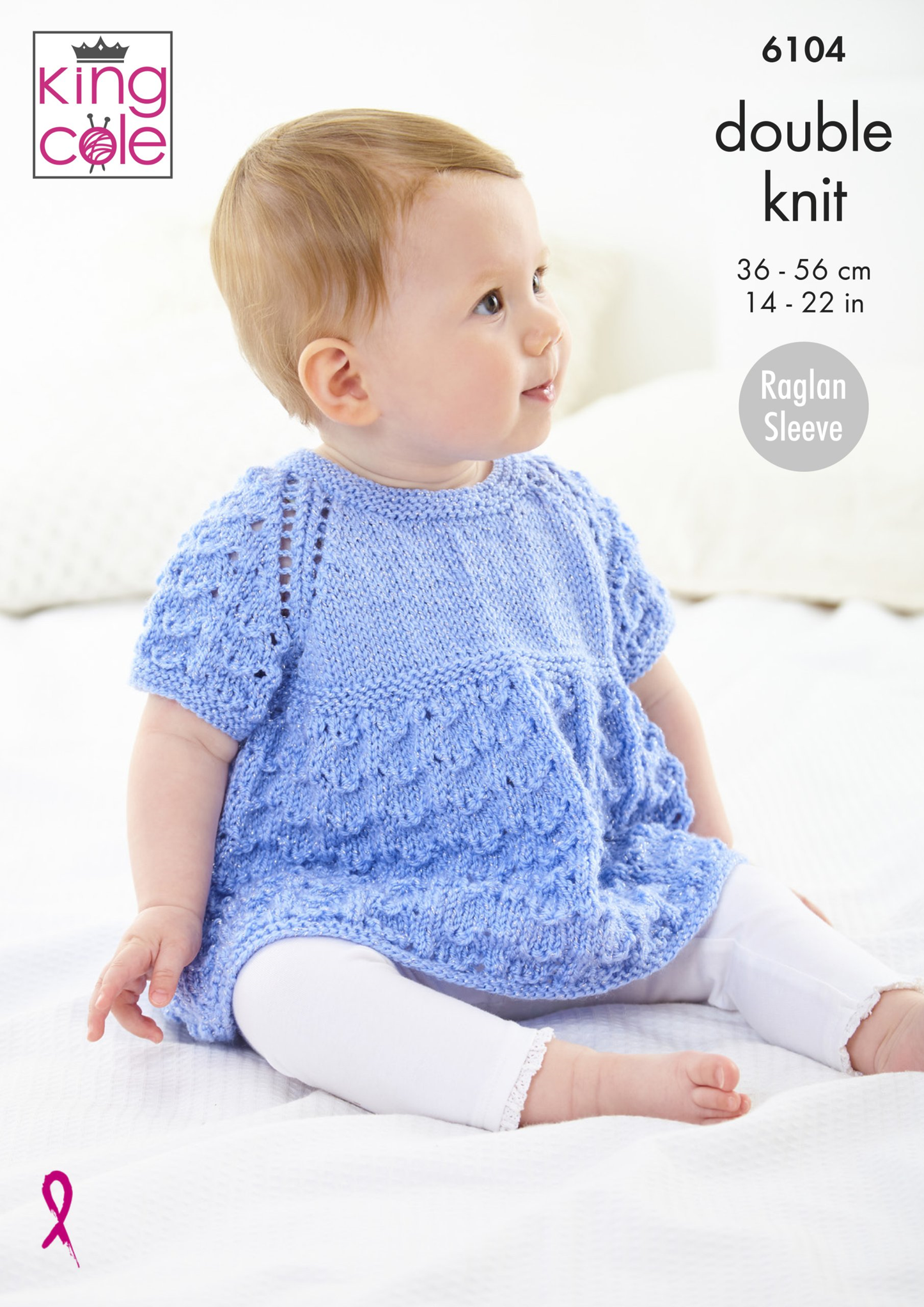 Knitting Pattern 6104 - Jacket, Angel Top, Cardigan & Hat Knitted in Baby Glitz DK